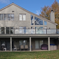Burnished Slate Frameless Glass Railing. 3" Post. <br> Monitor colors will vary. Request a color sample. G1FL