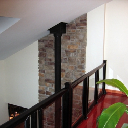 Black Interior Framed Glass Railing. 3" Post. <br> Monitor colors will vary. Request a color sample. G5