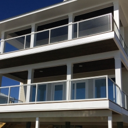 White Frameless Glass Railing. 2" Post. <br> Monitor colors will vary. Request a color sample. G6FL