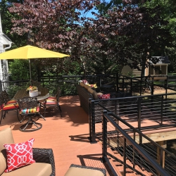 Saddle Brown Decking - Black Cable Railings<br> Monitor colors will vary. Request a color sample. LD11