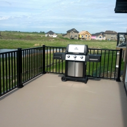 Buckskin Decking - Black Picket Railings<br> Monitor colors will vary. Request a color sample. LD18