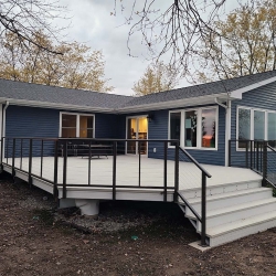 Light Grey Decking - Bronze Cable Railings<br> Monitor colors will vary. Request a color sample. LD25
