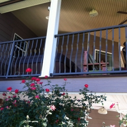 Bronze Belly Picket Railing. 2" Post.<br> Monitor colors will vary. Request a color sample. P11