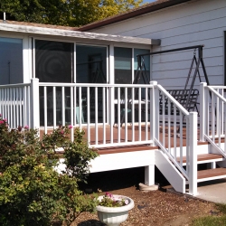 White Picket Railing. 3" Post. <br> Monitor colors will vary. Request a color sample. P14
