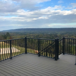 Black Belly Picket Railing. 2" & 3" Post combo<br> Monitor colors will vary. Request a color sample. P2