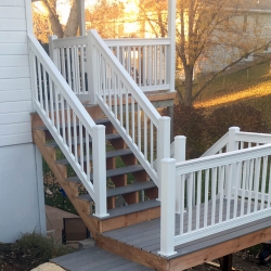 White Traditional Picket Railing. <br> Monitor colors will vary. Request a color sample. T18