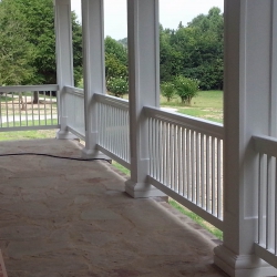 White Traditional Picket Railing. <br> Monitor colors will vary. Request a color sample. T23