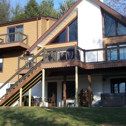 Bronze Traditional Cable Railing. <br> Monitor colors will vary. Request a color sample. T25
