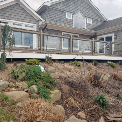 Buckskin Traditional Framed Glass Railing. <br> Monitor colors will vary. Request a color sample. T9